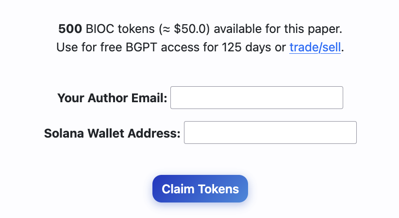 Author BIOC claim form